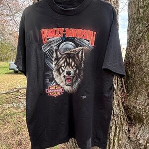Rare Vintage 90’s Harley-Davidson 3D Emblem Wolf TShirt!!